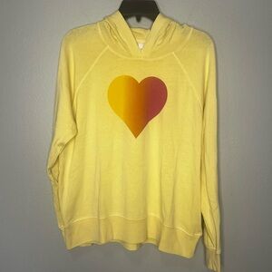 Sundry Hooded Pullover Women 1 (small) Yellow Ombré Heart NWT Casual Lightweight